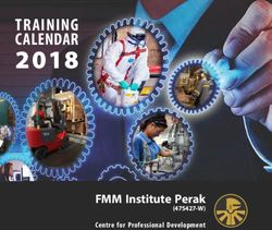 2018 TRAINING CALENDAR - FMM Institute Perak - Federation of Malaysian Manufacturers