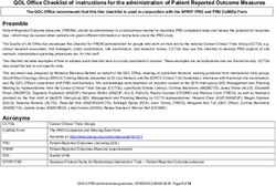 QOL OFFICE CHECKLIST OF INSTRUCTIONS FOR THE ADMINISTRATION OF PATIENT REPORTED OUTCOME MEASURES - POCOG