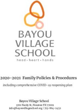 2020-2021 Family Policies & Procedures - including comprehensive COVID-19 reopening plan Bayou Village School