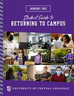 Student Guide to RETURNING TO CAMPUS - JANUARY 2021 - University of Central Arkansas