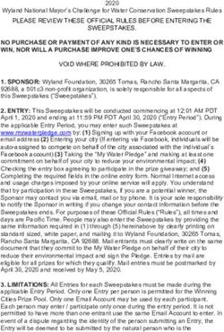 NO PURCHASE OR PAYMENT OF ANY KIND IS NECESSARY TO ENTER OR WIN, NOR WILL A PURCHASE IMPROVE ONE'S CHANCES OF WINNING