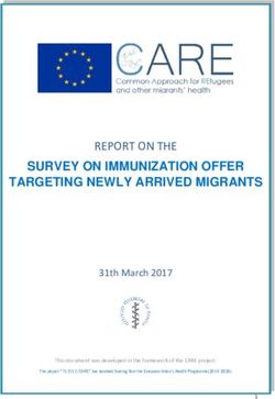 SURVEY ON IMMUNIZATION OFFER TARGETING NEWLY ARRIVED MIGRANTS - Care for ...