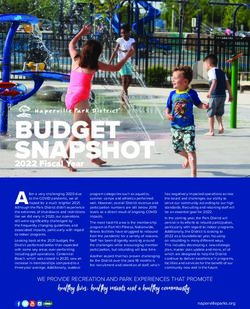 BUDGET SNAPSHOT A fter a very challenging 2020 due - Naperville Park District
