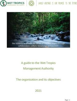 A guide to the Wet Tropics Management Authority The organisation and its objectives 2021