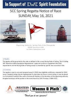 SCC Spring Regatta Notice of Race SUNDAY, May 16, 2021