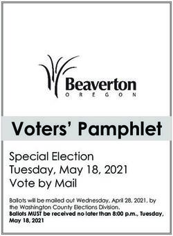 Voters' Pamphlet Special Election Tuesday, May 18, 2021 Vote by Mail - Ballots will be mailed out Wednesday, April 28, 2021, by the Washington ...