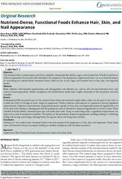 Original Research Nutrient-Dense, Functional Foods Enhance Hair, Skin, and Nail Appearance