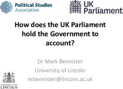 How does the UK Parliament hold the Government to account? - Dr Mark Bennister University of Lincoln