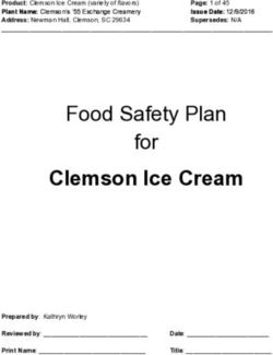 Clemson Ice Cream Food Safety Plan for - Clemson University