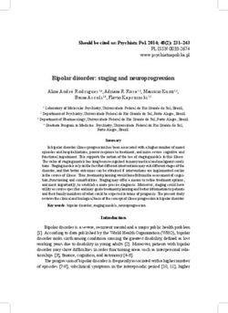 Bipolar disorder: staging and neuroprogression