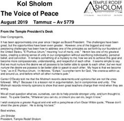 Kol Sholom The Voice of Peace - August 2019 Tammuz - Av 5779 - Temple Rodef Sholom