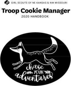 Troop Cookie Manager 2020 HANDBOOK - GIRL SCOUTS OF NE KANSAS & NW MISSOURI - GSKSMO