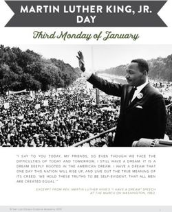 MARTIN LUTHER KING, JR. DAY - Third Monday of January - SLO Classical Academy