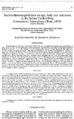 Skeletochronological data on age, body size and mass in the Indian Cricket Frog