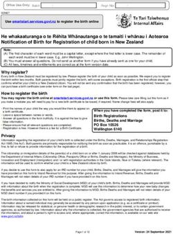 He whakaaturanga o te Rēhita Whānautanga o te tamaiti i whānau i Aotearoa Notification of Birth for Registration of child born in New Zealand