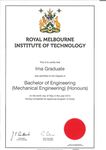 RMIT University Bachelor of Engineering (Mechanical Engineering) (Honours) (Top-up) - Kaplan Singapore