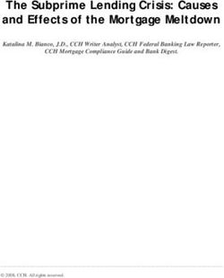 The Subprime Lending Crisis: Causes and Effects of the Mortgage Meltdown - Katalina M. Bianco, J.D., CCH Writer Analyst, CCH Federal Banking Law ...