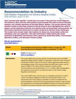 Recommendation to Industry - NERC