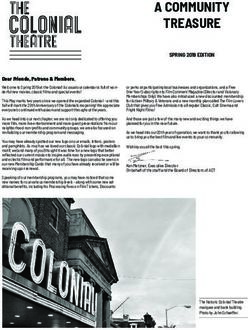 A COMMUNITY TREASURE SPRING 2019 EDITION - The Colonial Theatre