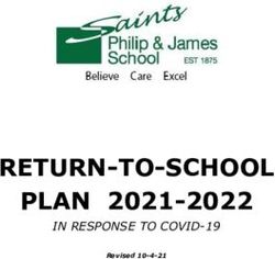 RETURN-TO-SCHOOL PLAN 2021-2022 - IN RESPONSE TO COVID-19 Revised 10-4-21 - Diocese of Metuchen