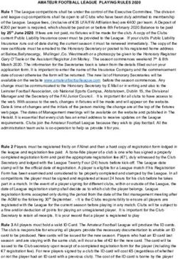 AMATEUR FOOTBALL LEAGUE PLAYING RULES 2020