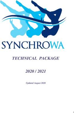 TECHNICAL PACKAGE 2020 / 2021 - Updated August 2020 - Synchro WA