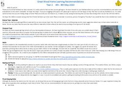 GREAT WOOD HOME LEARNING RECOMMENDATIONS YEAR2 4TH-8THMAY2020