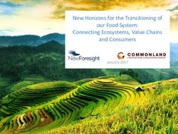 New Horizons for the Transitioning of our Food System: Connecting Ecosystems, Value Chains and Consumers - January 2017