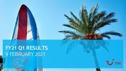 FY21 Q1 RESULTS 9 FEBRUARY 2021 - TUI Group