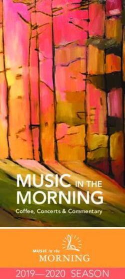 MORNING MUSIC IN THE 2019-2020 SEASON