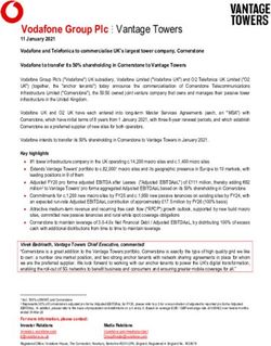 Vodafone Group Plc Vantage Towers - Cornerstone