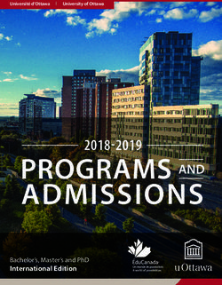 University of Ottawa 2018-2019 Programs and Admissions