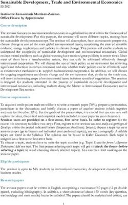 Sustainable Development, Trade and Environmental Economics