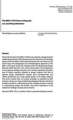 The IKEA x UTS Future Living Lab as a Learning Laboratory - Interiority