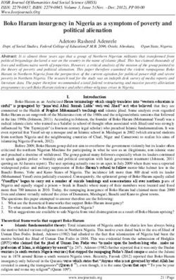 Boko Haram insurgency in Nigeria as a symptom of poverty and political alienation