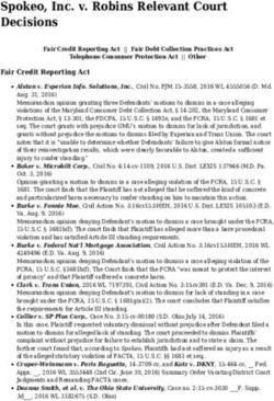 Spokeo, Inc. v. Robins Relevant Court Decisions - National ...