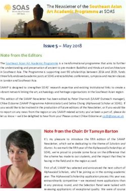 Note from the Editors - SOAS University of London