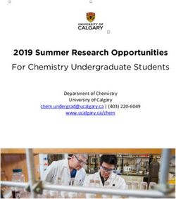 2019 Summer Research Opportunities - For Chemistry Undergraduate Students Department of Chemistry
