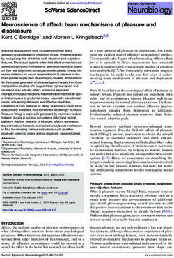 Neuroscience of affect: brain mechanisms of pleasure and displeasure Kent C Berridge1 and Morten L Kringelbach2,3