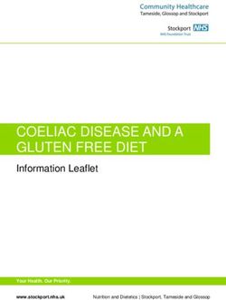 COELIAC DISEASE AND A GLUTEN FREE DIET - Information Leaflet