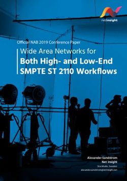 Both High- and Low-End SMPTE ST 2110 Workflows - Wide Area Networks for O cial NAB 2019 Conference Paper - Net Insight
