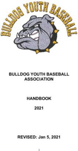 BULLDOG YOUTH BASEBALL ASSOCIATION HANDBOOK - 2021 REVISED: Jan 5, 2021