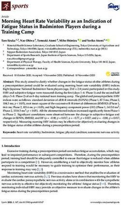 Morning Heart Rate Variability as an Indication of Fatigue Status in Badminton Players during a Training Camp - MDPI
