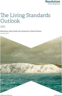 The Living Standards Outlook - 2021 Mike Brewer, Adam Corlett, Karl Handscomb & Daniel Tomlinson January 2021 - Resolution Foundation