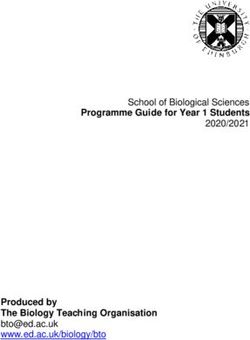School of Biological Sciences - Programme Guide for Year 1 Students - Produced by The Biology Teaching Organisation