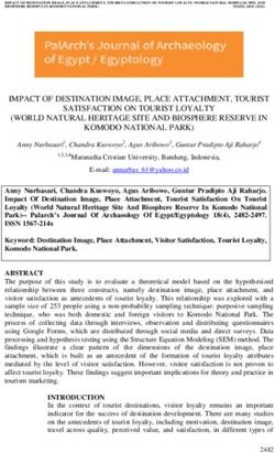 IMPACT OF DESTINATION IMAGE, PLACE ATTACHMENT, TOURIST SATISFACTION ON TOURIST LOYALTY WORLD NATURAL HERITAGE SITE AND BIOSPHERE RESERVE IN ...