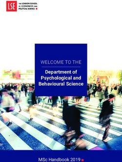 WELCOME TO THE Department of Psychological and Behavioural Science - MSc Handbook 2019 - London School of ...