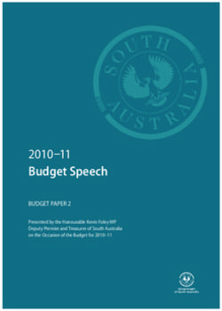 2010-11 Budget Speech - BUDGET PAPER 2 Presented by the Honourable Kevin Foley MP Deputy Premier and Treasurer of South Australia on the Occasion ...