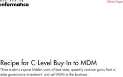 Recipe for C-Level Buy-In to MDM - Three actions expose hidden costs of bad data, quantify revenue gains from a data governance investment, and ...
