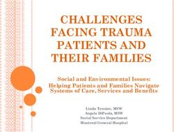 CHALLENGES FACING TRAUMA PATIENTS AND THEIR FAMILIES - Social and Environmental Issues: Helping Patients and Families Navigate Systems of Care ...